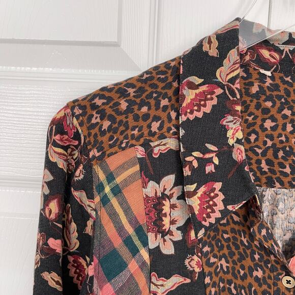 Soft Surroundings Icons Mixed Print Button Up Tunic - Picture 2 of 7